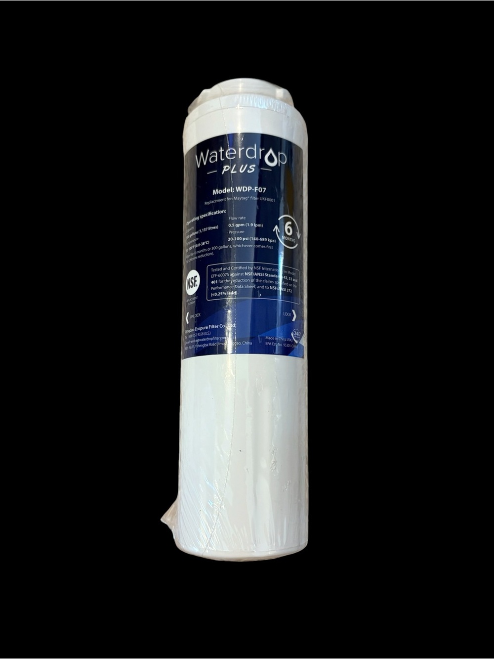 Waterdrop Plus WDP-F07 Replacement Water Filter - White